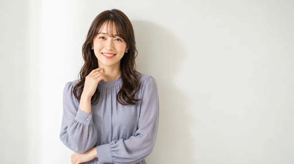 安心した表情で微笑む大人の日本人女性