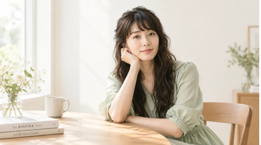 明るい表情の日本人女性